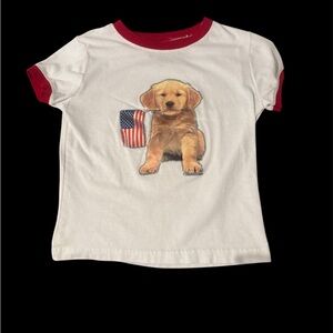 Adorable Sonoma Life + Style Toddler Puppy Fourth of July Flag T Shirt Youth S